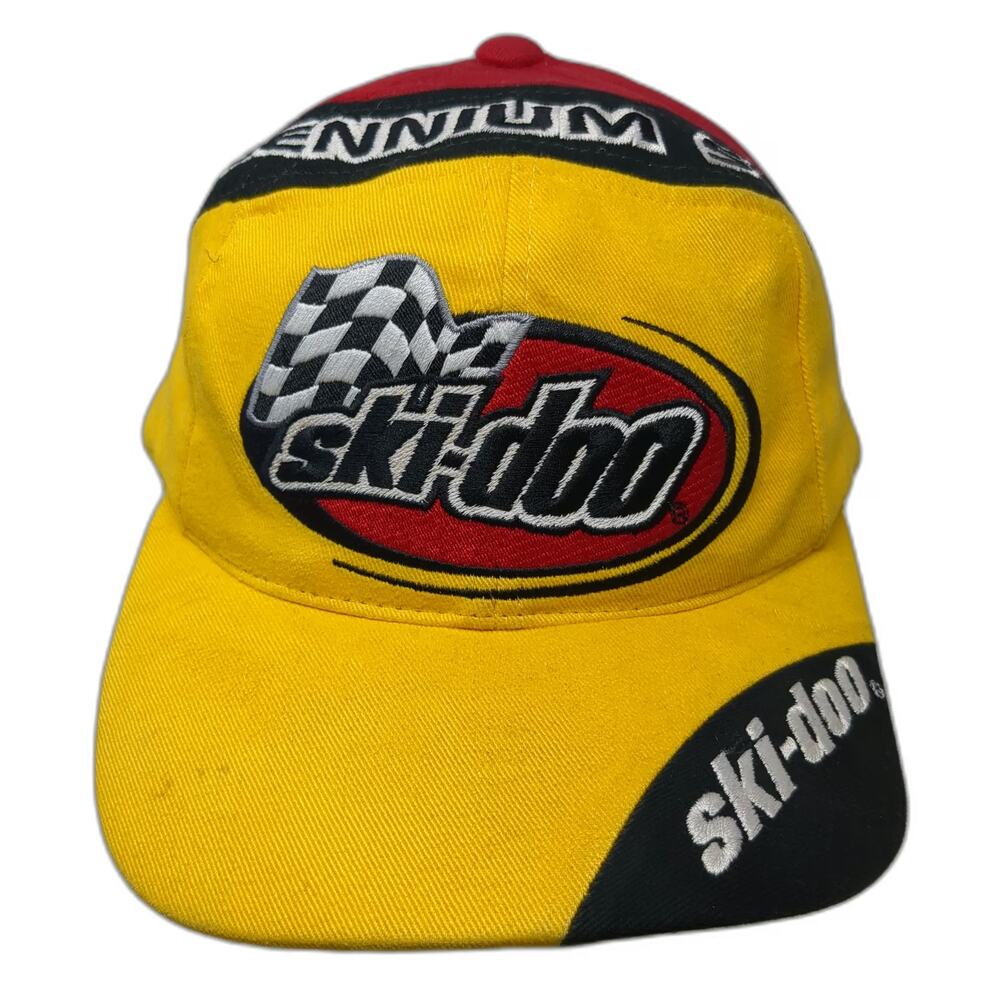 Ski-Doo Millennium Series Checkered Flag Yellow One Size Baseball Cap Hat